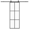 vidaXL Schiebet&uuml;r mit Beschlag Schwarz 76x205 cm ESG-Glas