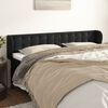 vidaXL Kopfteil mit Ohren Schwarz 163x23x78/88 cm Samt