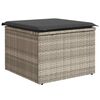vidaXL 9-tlg. Garten-Sofagarnitur mit Kissen Hellgrau Poly Rattan