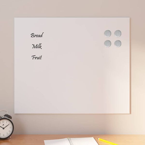 vidaXL Magnettafel Wandmontage Wei&szlig; 60x50 cm Hartglas