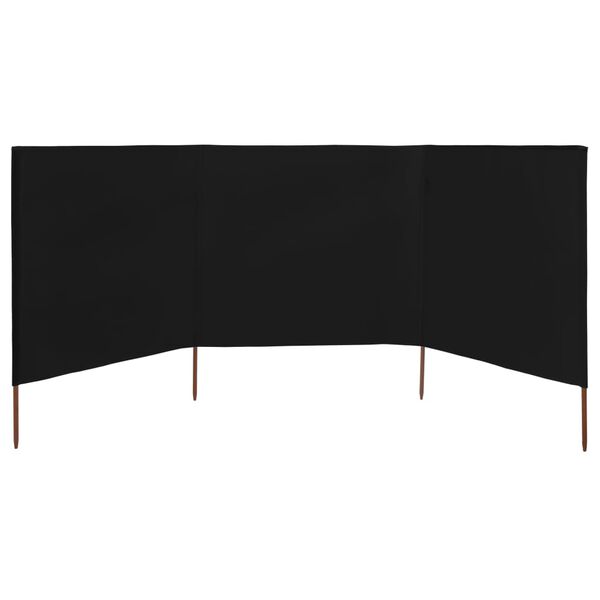 vidaXL 3-teiliges Windschutzgewebe 400 x 160 cm Schwarz