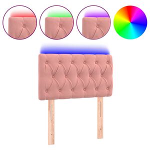 vidaXL LED Kopfteil Rosa 80x7x78/88 cm Samt