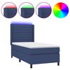 vidaXL Boxspringbett mit Matratze & LED Blau 80x200 cm Stoff