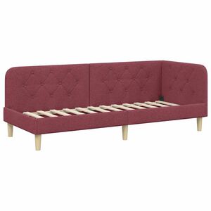 vidaXL Eckbettgestell mit Kopfteil Weinrot 80 x 200 cm Stoff