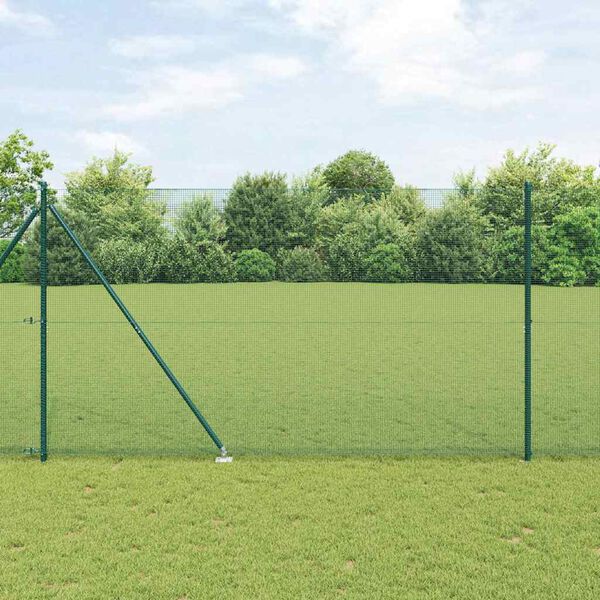 vidaXL Zaunpfosten Gr&uuml;n 10 x 1,5 m (12 x 12 mm Maschenweite) Stahl