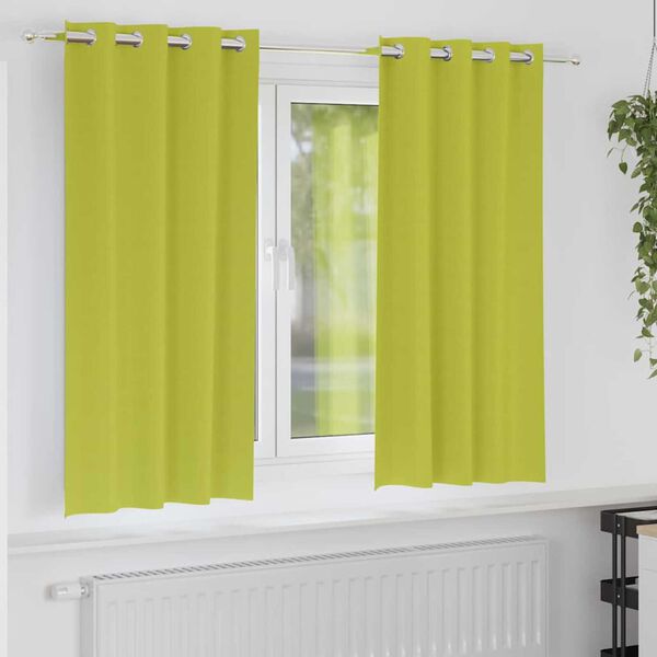 vidaXL Verdunkelungs-Vorh&auml;nge mit Ringen 2 pcs Gr&uuml;n 175 x 140 cm