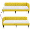 vidaXL Eckbettgestell mit Matratze mit Kopfteil Gelb 90 x 200 cm Samt