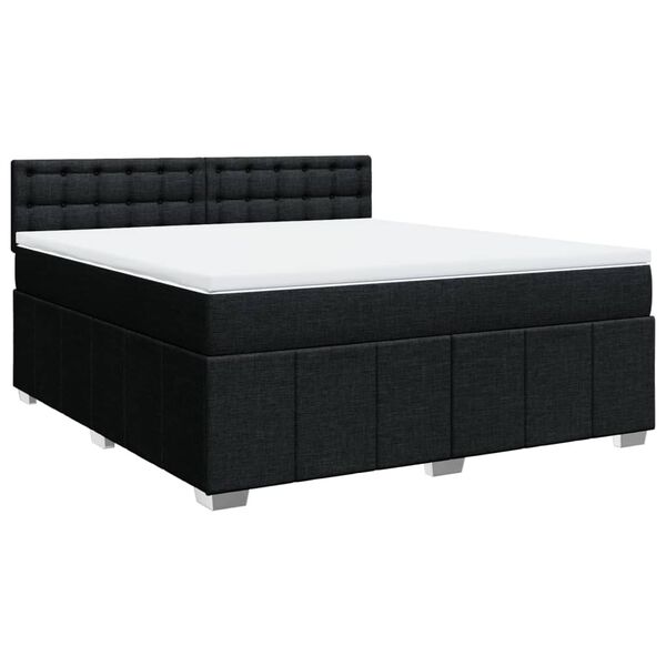vidaXL Boxspringbett mit Matratze Schwarz 180x200 cm Stoff