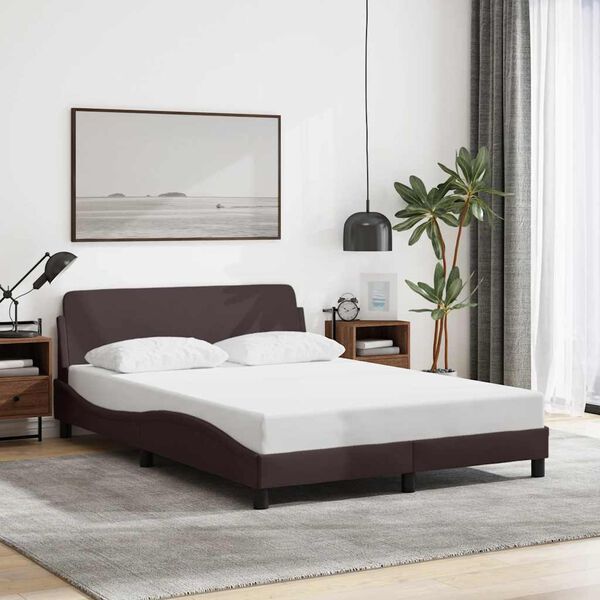 vidaXL Bettgestell "Dover" Dunkelbraun 140x190 cm Stoff