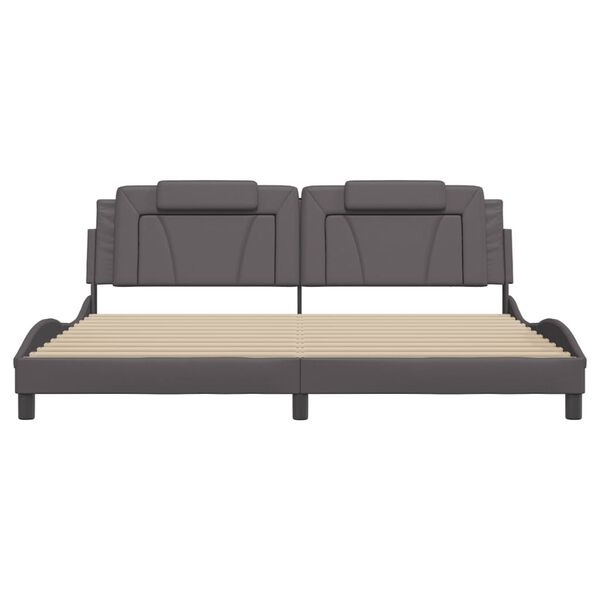 vidaXL Bettgestell "Viana" ohne Matratze Grau 200x200 cm Kunstleder