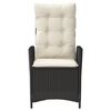 vidaXL 3-tlg. Bistro-Set mit Kissen Schwarz Poly Rattan