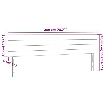 vidaXL Kopfteile 2 Stk. Hellgrau 100x5x78/88 cm Stoff