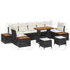 vidaXL Gartensofa-set 10 Stk. 9-Sitzanzahl Schwarz und Creme