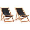 vidaXL Klappbare Strandst&uuml;hle 2 Stk. Schwarz Stoff