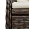 vidaXL 7-tlg. Garten-Essgruppe mit Kissen Braun Poly Rattan