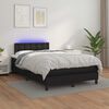 vidaXL Boxspringbett mit Matratze & LED Schwarz 120x190 cm Kunstleder