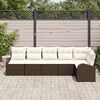 vidaXL Sofa Set mit Kissen 6 pcs Braun und Wei&szlig; Poly-Rattan