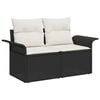 vidaXL Garten-Sofa-Set mit Kissen mit Kissen 13 pcs Schwarz und Creme