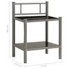 vidaXL Nachttische 2 Stk. Grau und Schwarz Metall und Glas