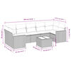 vidaXL 8-tlg. Garten-Sofagarnitur mit Kissen Schwarz Poly Rattan