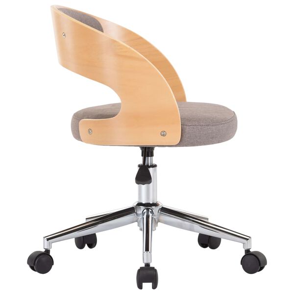 vidaXL Esszimmerst&uuml;hle 2 Stk. Drehbar Taupe Bugholz und Stoff