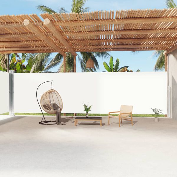 vidaXL Seitenmarkise Ausziehbar Creme 220x1200 cm