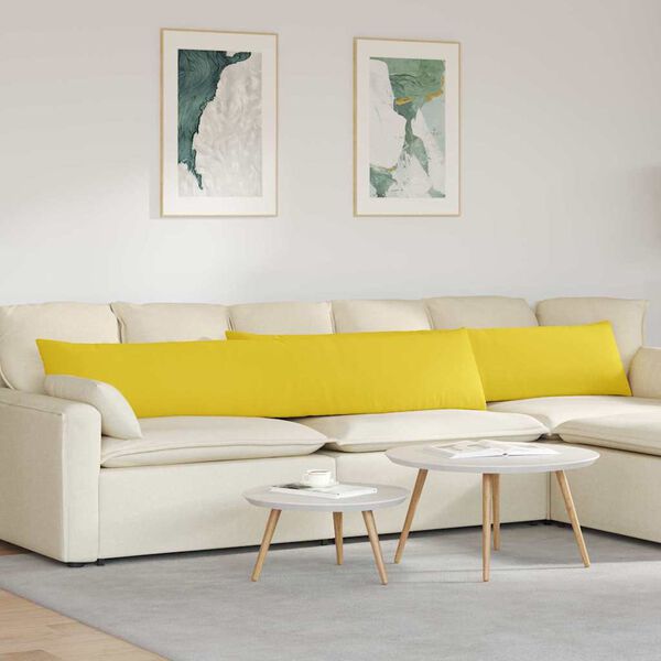 vidaXL Sofakissen 2 pcs Helles Gelb 200 x 40 cm Stoff