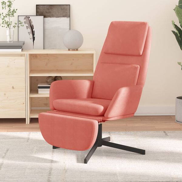 vidaXL Relaxsessel mit Fu&szlig;st&uuml;tze Rosa Samt
