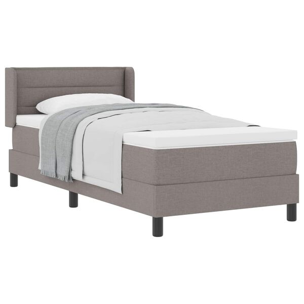 vidaXL Boxspringbett mit Matratze Taupe 200 x 100 cm Stoff