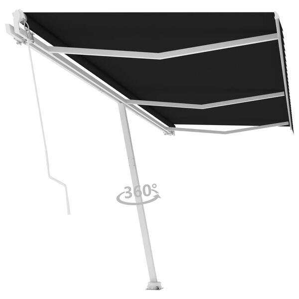 vidaXL Standmarkise Manuell Einziehbar 600x350 cm Anthrazit