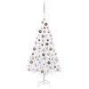 vidaXL K&uuml;nstlicher Weihnachtsbaum mit Beleuchtung & Kugeln Wei&szlig; 120 cm