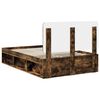 vidaXL Bettrahmen Ger&auml;ucherte Eiche 135 x 190 cm Massives Kiefernholz