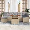 vidaXL Garten-Sofa-Set mit Speicher 8 pcs Beige Poly Rattan