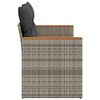 vidaXL Gartensofa 2-Sitzer mit Kissen Grau Poly Rattan