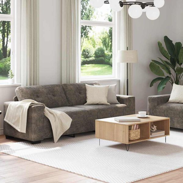 vidaXL | Sofa | 2 pcs Dunkelgrau 221 x 78 x 80 cm Kunstleder
