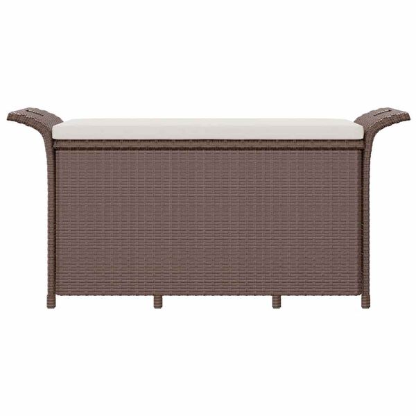 vidaXL Gartenbank mit Kissen Braun 116x46x57 cm Poly Rattan