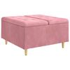 vidaXL Knopf Hocker mit Kissen Rosa 80 x 80 x 45 cm Samt
