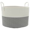vidaXL Aufbewahrungskorb Grau und Wei&szlig; &Oslash;51x33 cm Baumwolle
