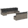 vidaXL 10-tlg. Garten-Sofagarnitur mit Kissen Grau Poly Rattan