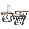 vidaXL Couchtisch 3 pcs Ger&auml;ucherte Eiche Ingenieure Holz und Stahl