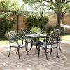 vidaXL Gartentisch Set 5 pcs Schwarz Gussaluminium