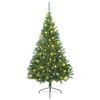 vidaXL K&uuml;nstlicher vorbeleuchteter Weihnachtsbaum Gr&uuml;n 210 cm PVC