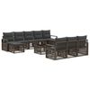 vidaXL Gartensofa-set 11 stk. Grau Poly-Rattan