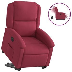 vidaXL Relaxsessel mit Aufstehhilfe Elektrisch Weinrot Samt