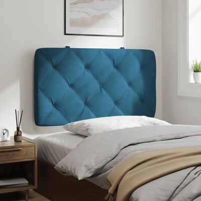 vidaXL Kopfteil-Kissen Blau 80 cm Samt