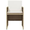 vidaXL Gartenst&uuml;hle mit Kissen 4 Stk. Beige Poly Rattan