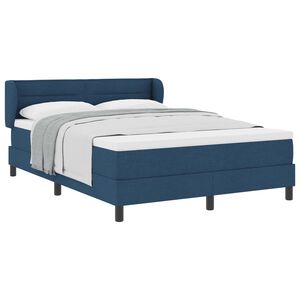 vidaXL Boxspringbett mit Matratze mit Kopfteil Blau 140 x 200 cm Stoff