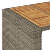 vidaXL 3-tlg. Gartenbar-Set mit Kissen Grau Poly Rattan Akazie