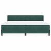vidaXL Boxspringbett mit Matratze Dunkelgr&uuml;n 200 x 200 cm Samt