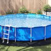 vidaXL Bodenfolie f&uuml;r Pools Schwarz &Oslash; 610 cm Vliesstoff